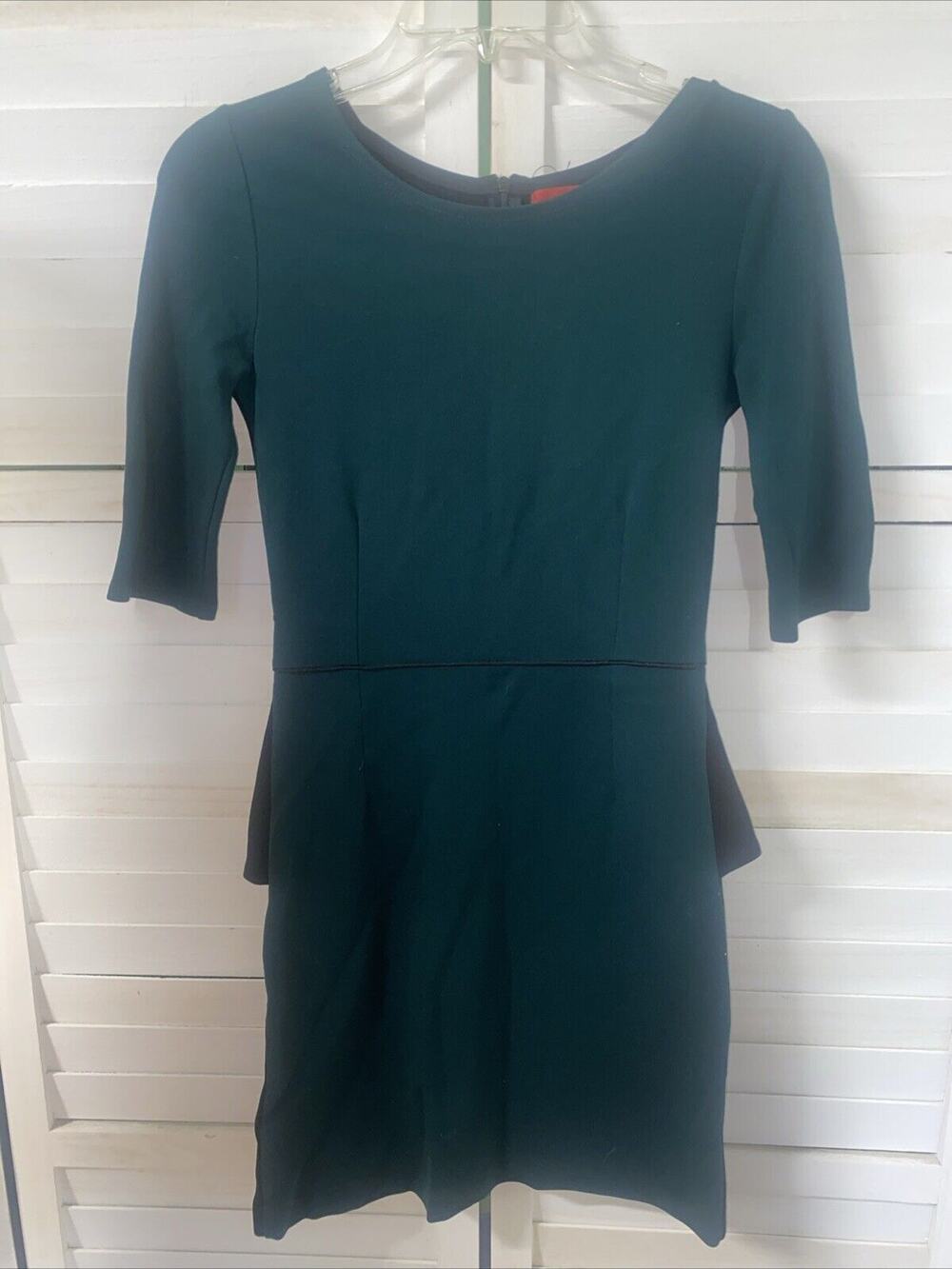 Red For Saks Fifth Avenue Women’s Green Black Colorblock Pencil Dress XS